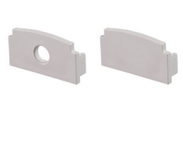 Set 2pcs metal caps with & without hole for P125 profile