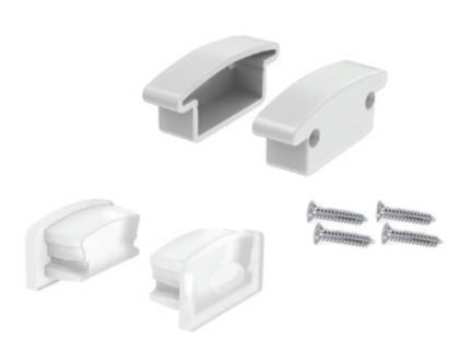 Set 2pcs silicone caps with & without hole for P147 profile