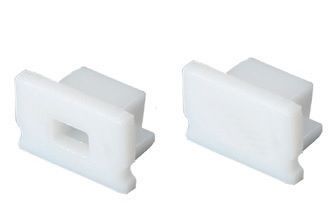 Set 2pcs plastic caps with & without hole for P127 profile
