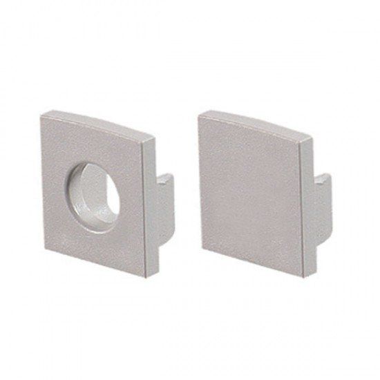 Set 2pcs plastic caps with & without hole for P121 / P122 / P123 profiles Φωτογραφία από Set 2pcs plastic caps with & without hole for P121 / P122 / P123 profiles