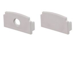 Set 2pcs metal caps with & without hole for P125 profile Φωτογραφία από Set 2pcs metal caps with & without hole for P125 profile