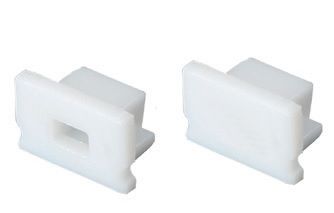Set 2pcs plastic caps with & without hole for P127 profile Φωτογραφία από Set 2pcs plastic caps with & without hole for P127 profile