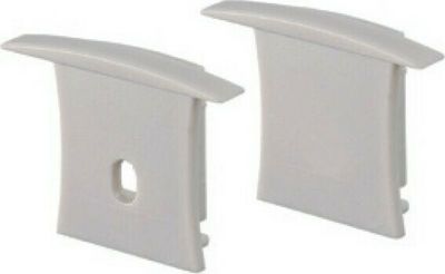 Set 2pcs plastic caps with & without hole for P171 profile Φωτογραφία από Set 2pcs plastic caps with & without hole for P171 profile
