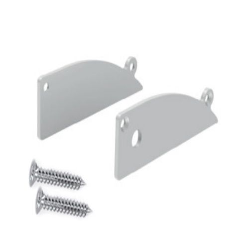 Set 2pcs metal caps with & without hole for P173 profile Φωτογραφία από Set 2pcs metal caps with & without hole for P173 profile
