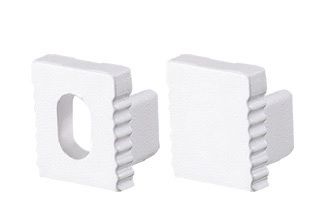 Set 2pcs plastic caps with & without hole for P178 profile Φωτογραφία από Set 2pcs plastic caps with & without hole for P178 profile