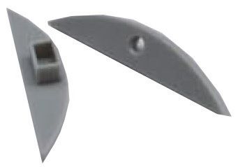Set 2pcs plastic caps with & without hole for P21 profile Φωτογραφία από Set 2pcs plastic caps with & without hole for P21 profile