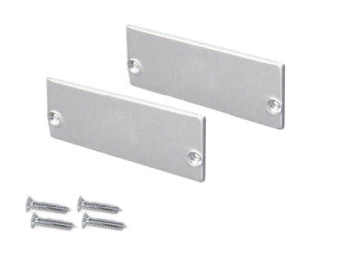 Set 2pcs metal caps with & without hole for P234 profile Φωτογραφία από Set 2pcs metal caps with & without hole for P234 profile