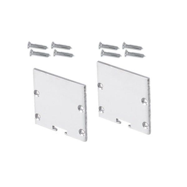 Set 2pcs metal caps with & without hole for P235 profile Φωτογραφία από Set 2pcs metal caps with & without hole for P235 profile